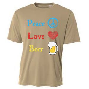 Funny Peace Love Beer Cooling Performance Crew T-Shirt