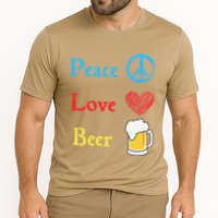 Funny Peace Love Beer Cooling Performance Crew T-Shirt
