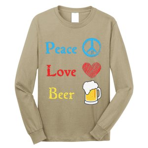 Funny Peace Love Beer Long Sleeve Shirt