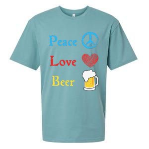 Funny Peace Love Beer Sueded Cloud Jersey T-Shirt