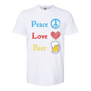 Funny Peace Love Beer Softstyle CVC T-Shirt