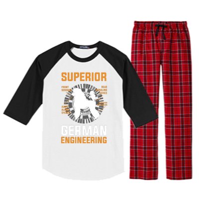 Funny Poodle Lover Tees Superior German Engineering Raglan Sleeve Pajama Set