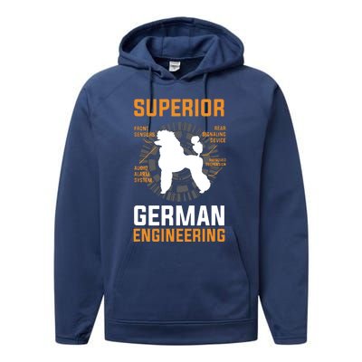 Funny Poodle Lover Tees Superior German Engineering Performance Fleece Hoodie