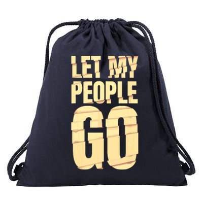 Funny Passover Let My People Go Jewish Seder Family Drawstring Bag