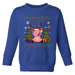 Funny Pig Lovers Cute Pig Santa Hat Ugly Christmas Sweater Great Gift Toddler Sweatshirt