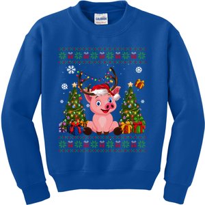 Funny Pig Lovers Cute Pig Santa Hat Ugly Christmas Sweater Great Gift Kids Sweatshirt