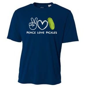 Funny Peace Love Pickles Retro Pickles Lover Food Lover Gift Cooling Performance Crew T-Shirt