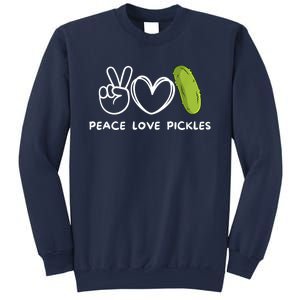 Funny Peace Love Pickles Retro Pickles Lover Food Lover Gift Sweatshirt