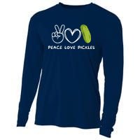 Funny Peace Love Pickles Retro Pickles Lover Food Lover Gift Cooling Performance Long Sleeve Crew