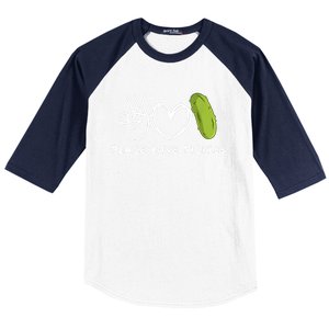 Funny Peace Love Pickles Retro Pickles Lover Food Lover Gift Baseball Sleeve Shirt