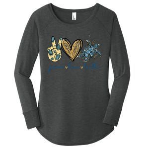 Funny Peace Love Turtle Gift Women's Perfect Tri Tunic Long Sleeve Shirt