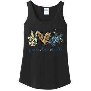 Funny Peace Love Turtle Gift Ladies Essential Tank