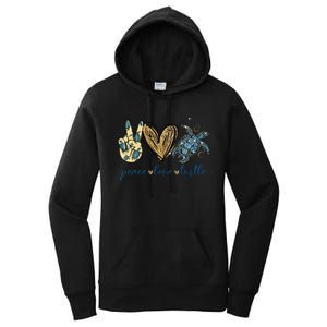 Funny Peace Love Turtle Gift Women's Pullover Hoodie