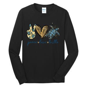 Funny Peace Love Turtle Gift Tall Long Sleeve T-Shirt