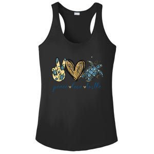 Funny Peace Love Turtle Gift Ladies PosiCharge Competitor Racerback Tank