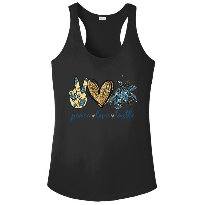 Funny Peace Love Turtle Gift Ladies PosiCharge Competitor Racerback Tank