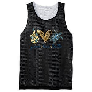 Funny Peace Love Turtle Gift Mesh Reversible Basketball Jersey Tank