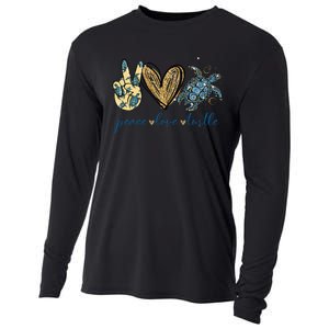 Funny Peace Love Turtle Gift Cooling Performance Long Sleeve Crew