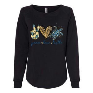 Funny Peace Love Turtle Gift Womens California Wash Sweatshirt