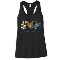 Funny Peace Love Turtle Gift Women's Racerback Tank