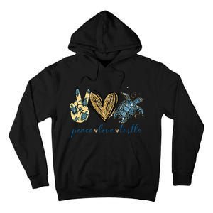 Funny Peace Love Turtle Gift Tall Hoodie