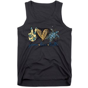 Funny Peace Love Turtle Gift Tank Top