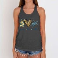 Funny Peace Love Turtle Gift Women's Knotted Racerback Tank