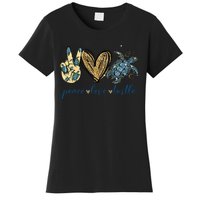 Funny Peace Love Turtle Gift Women's T-Shirt