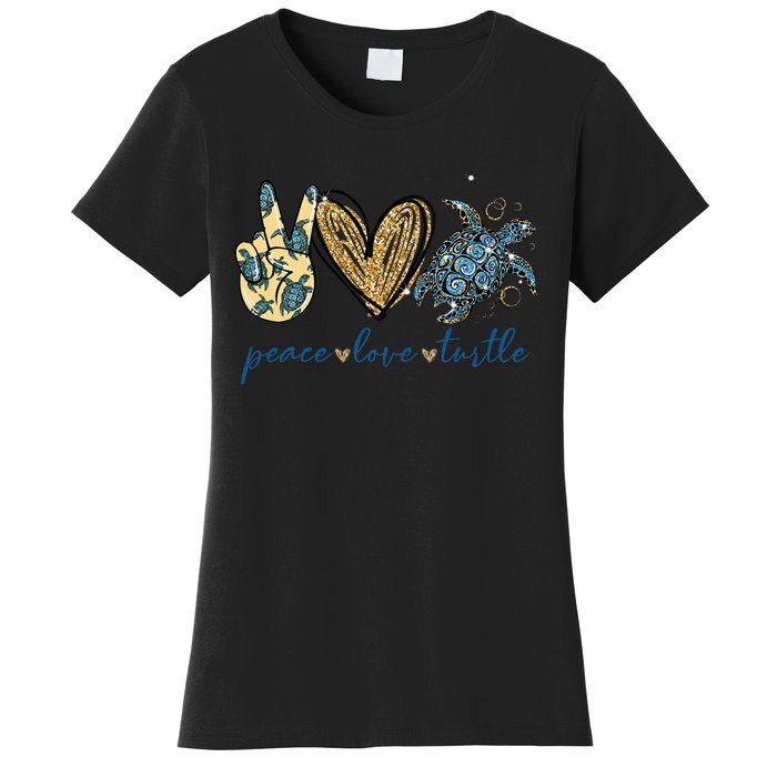 Funny Peace Love Turtle Gift Women's T-Shirt