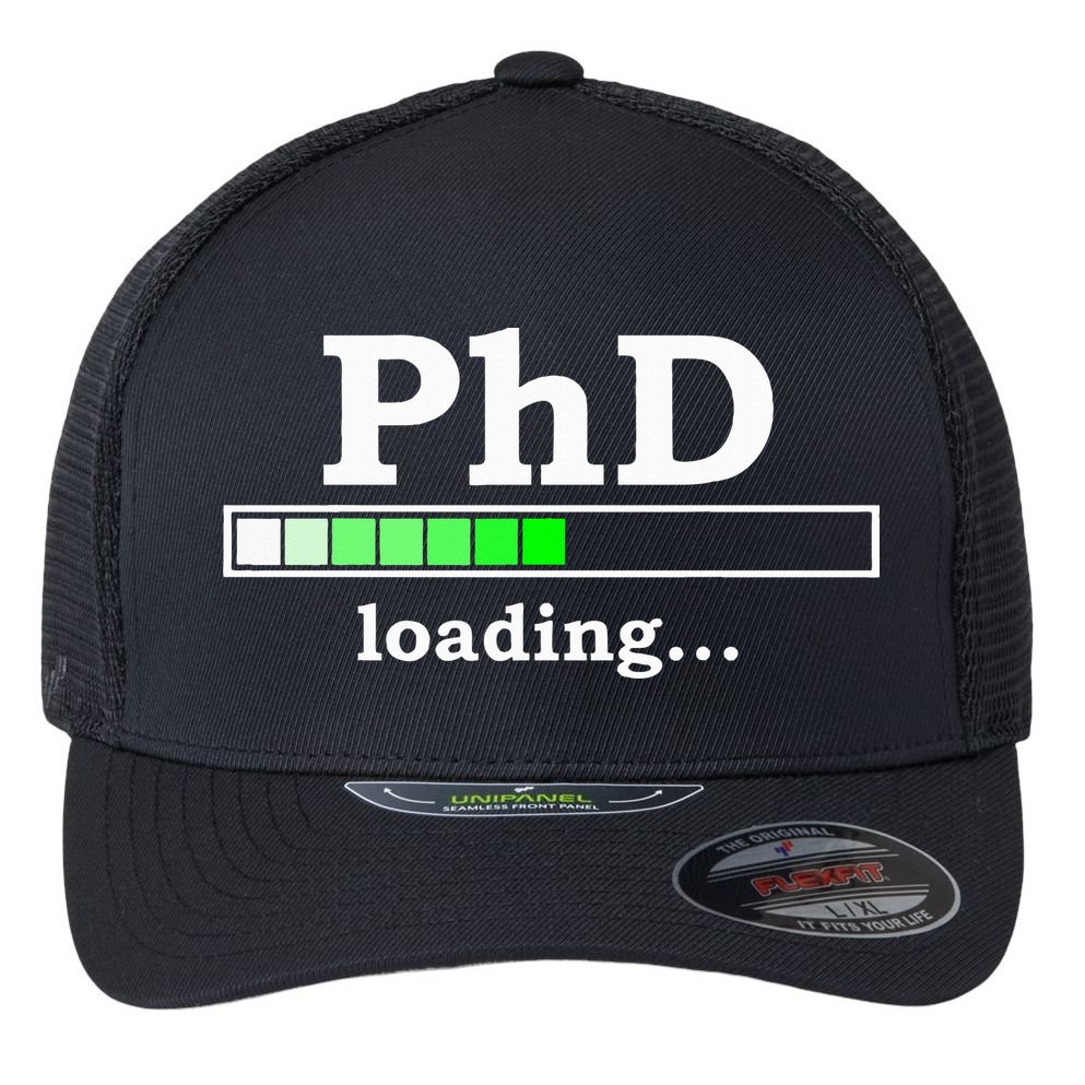 Future Phd Loading Funny Phinished Promotion Gift Flexfit Unipanel Trucker Cap