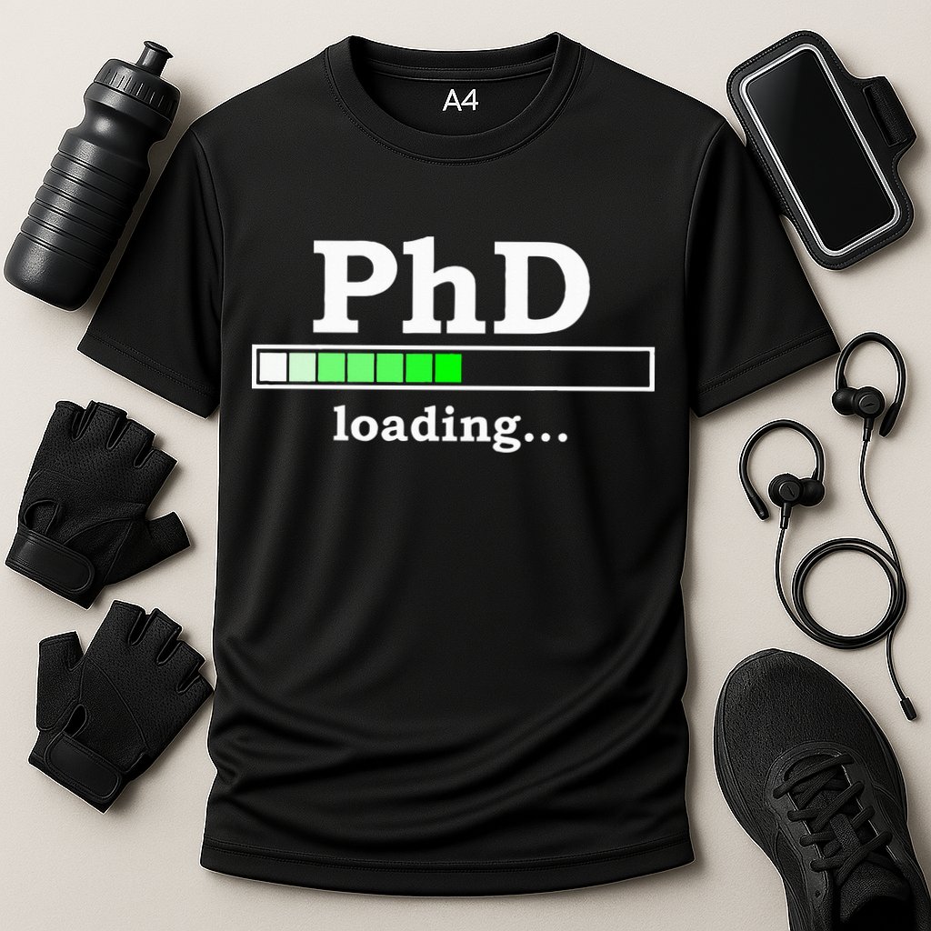 Future Phd Loading Funny Phinished Promotion Gift Cooling Performance Crew T-Shirt