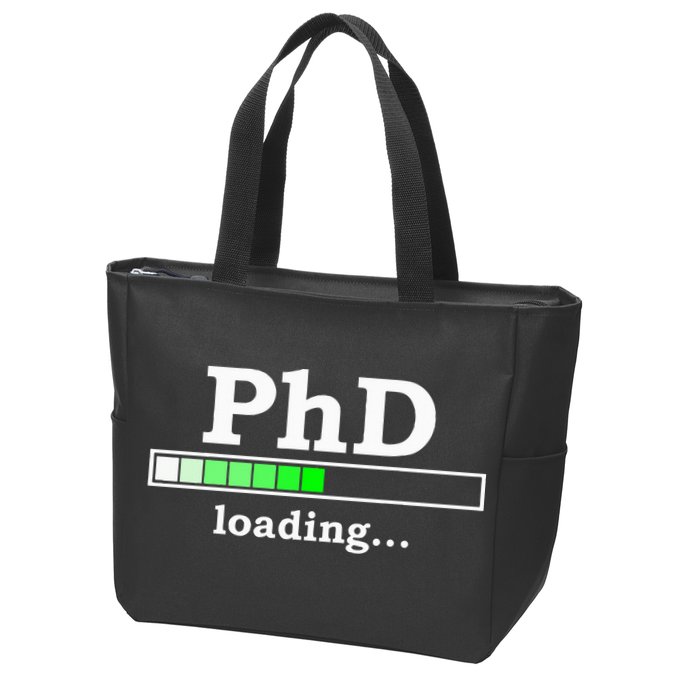 Future Phd Loading Funny Phinished Promotion Gift Zip Tote Bag