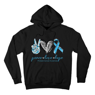 Funny Peace Love Prostate Cancer Awareness Gift Hoodie