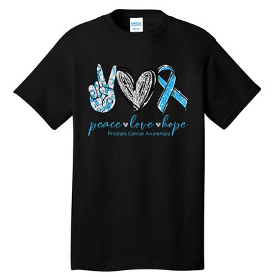 Funny Peace Love Prostate Cancer Awareness Gift Tall T-Shirt