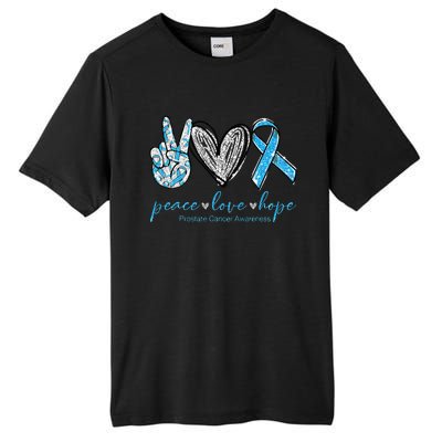 Funny Peace Love Prostate Cancer Awareness Gift Tall Fusion ChromaSoft Performance T-Shirt