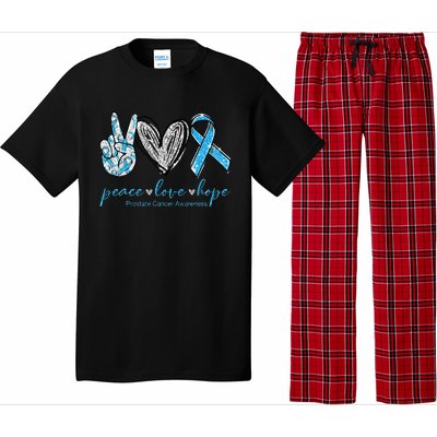 Funny Peace Love Prostate Cancer Awareness Gift Pajama Set