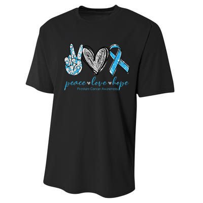 Funny Peace Love Prostate Cancer Awareness Gift Performance Sprint T-Shirt