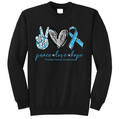 Funny Peace Love Prostate Cancer Awareness Gift Tall Sweatshirt