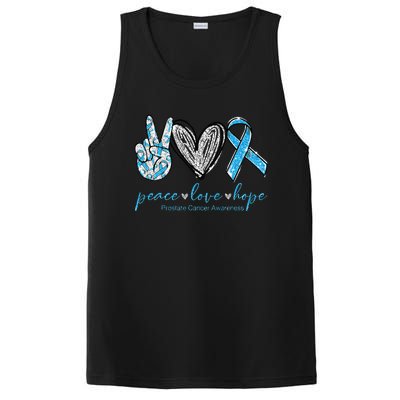 Funny Peace Love Prostate Cancer Awareness Gift PosiCharge Competitor Tank