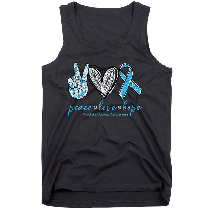 Funny Peace Love Prostate Cancer Awareness Gift Tank Top