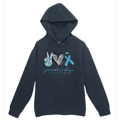 Funny Peace Love Prostate Cancer Awareness Gift Urban Pullover Hoodie