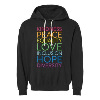Funny Peace Love Inclusion Equality Diversity Human Rights Gift Garment-Dyed Fleece Hoodie