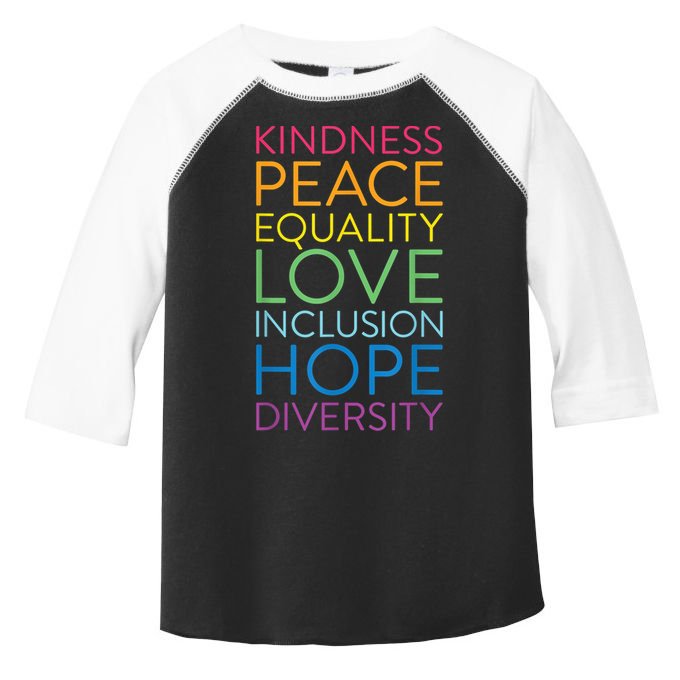 Funny Peace Love Inclusion Equality Diversity Human Rights Gift Toddler Fine Jersey T-Shirt