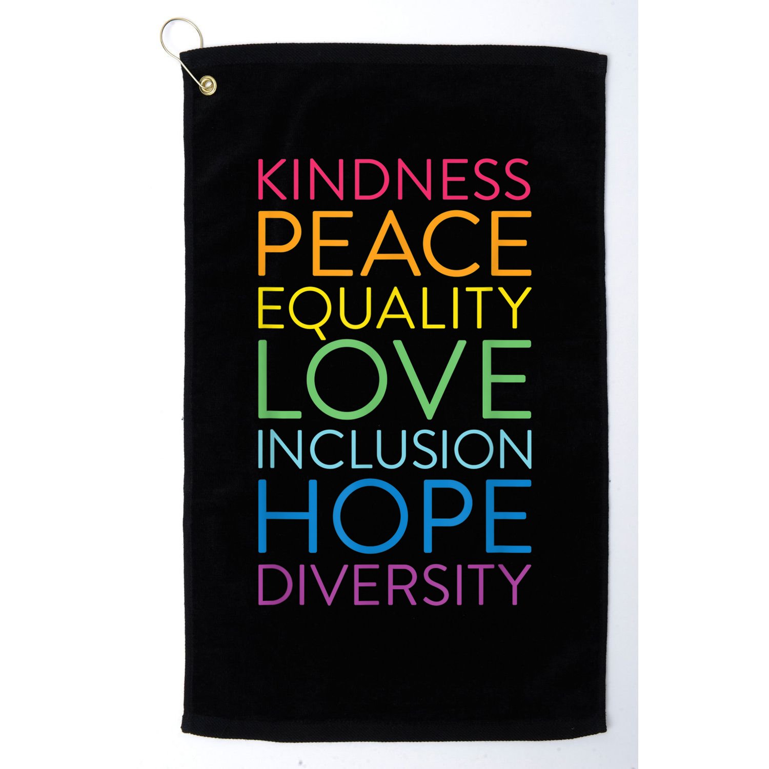 Funny Peace Love Inclusion Equality Diversity Human Rights Gift Golf Towel