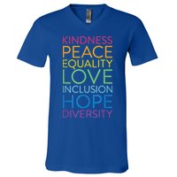 Funny Peace Love Inclusion Equality Diversity Human Rights Gift V-Neck T-Shirt