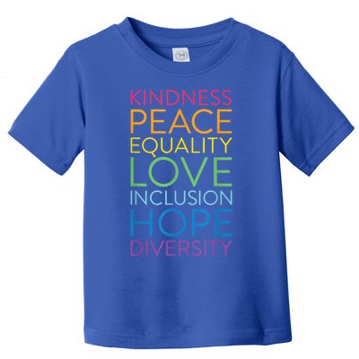 Funny Peace Love Inclusion Equality Diversity Human Rights Gift Toddler T-Shirt