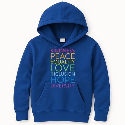 Funny Peace Love Inclusion Equality Diversity Human Rights Gift Kids Hoodie