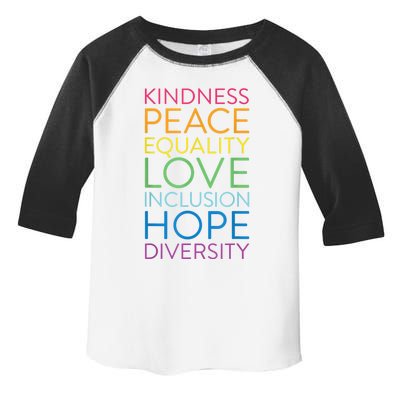 Funny Peace Love Inclusion Equality Diversity Human Rights Gift Toddler Fine Jersey T-Shirt