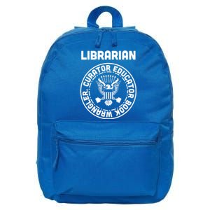 Funny Punk Librarian Gift Great Gift 16 in Basic Backpack