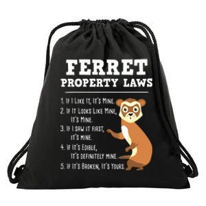 Ferret Property Laws Zoo Animal Ferret Lover Drawstring Bag